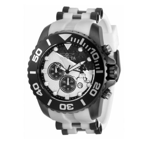 Invicta Disney Limited Edition Men`s 50mm White Mickey Chronograph Watch 32478 - Black Dial, White Band, Black Bezel