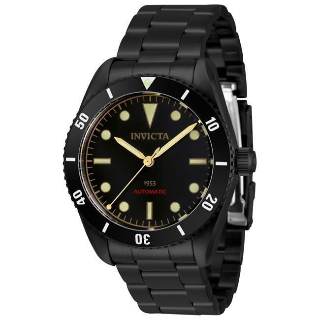 Invicta 34337 40 In. Dia. 20 mm Mens Pro Diver Automatic 3 Hand Black Dial Watch