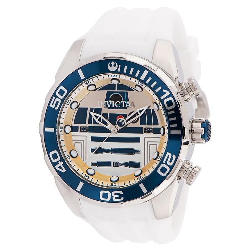 Invicta Star Wars R2-D2 Men`s 50mm Limited Edition White Chronograph Watch 35084