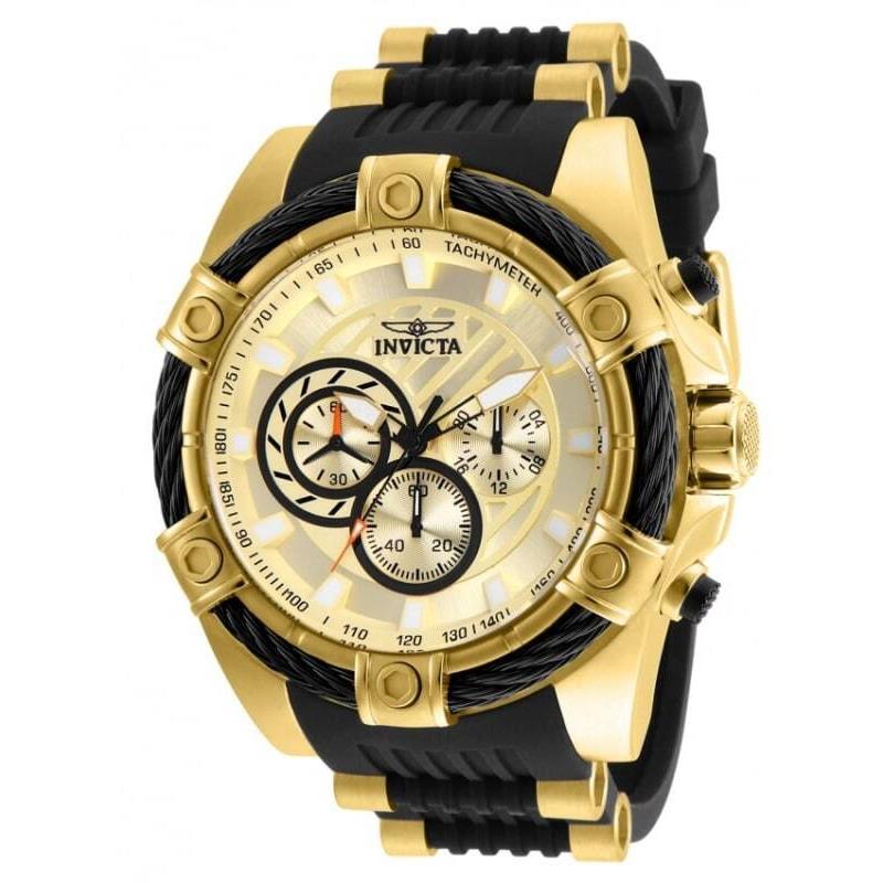 Invicta Bolt Gold Tone Dial Silicone Strap Men`s Watch 25526