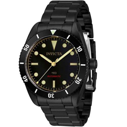 Invicta Men`s Watch Pro Diver Automatic Black Stainless Steel Bracelet 34337 - Face: Black, Dial: Black, Band: Black