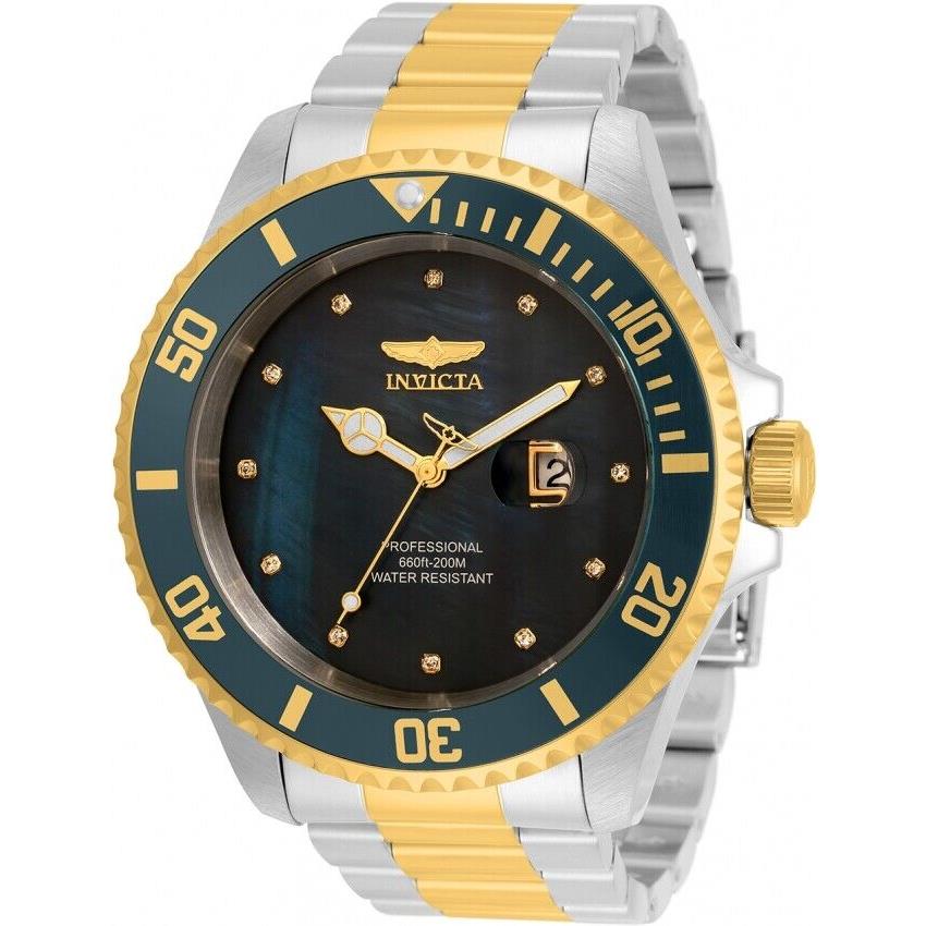 Invicta Men`s 34151 Pro Diver Quartz 3 Hand Blue Dial Two Tone Analog Watch