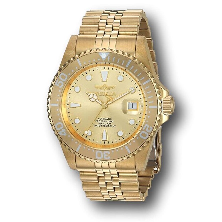 Invicta Pro Diver Automatic Men`s Triple Gold 42mm Stainless Watch 30096