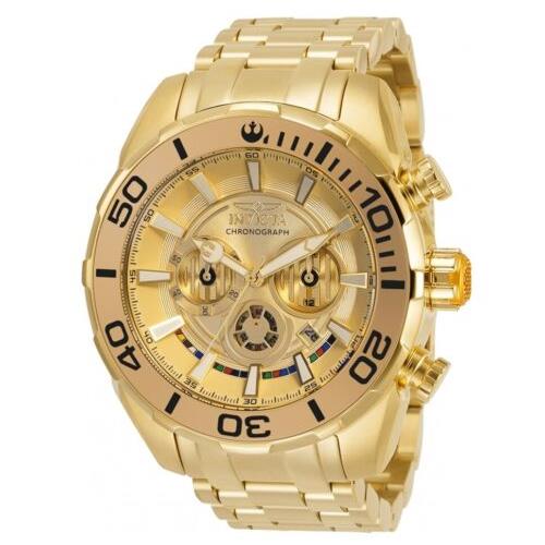 Invicta Star Wars C-3PO Men`s 50mm Limited Edition Gold Chronograph Watch 35068