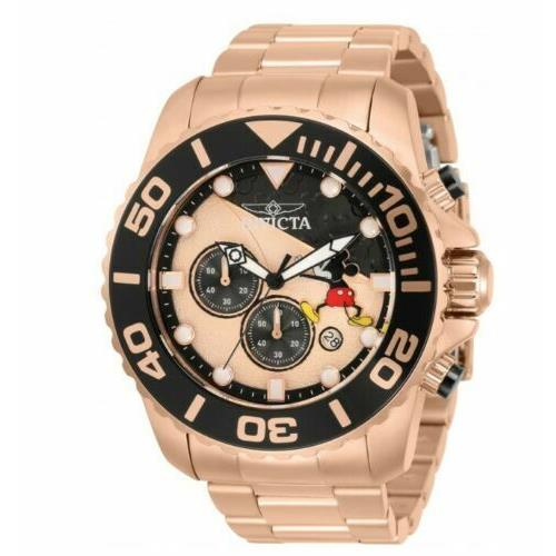 Invicta Disney Limited Ed Men`s 50mm Mickey Rose Gold Chronograph Watch 32450