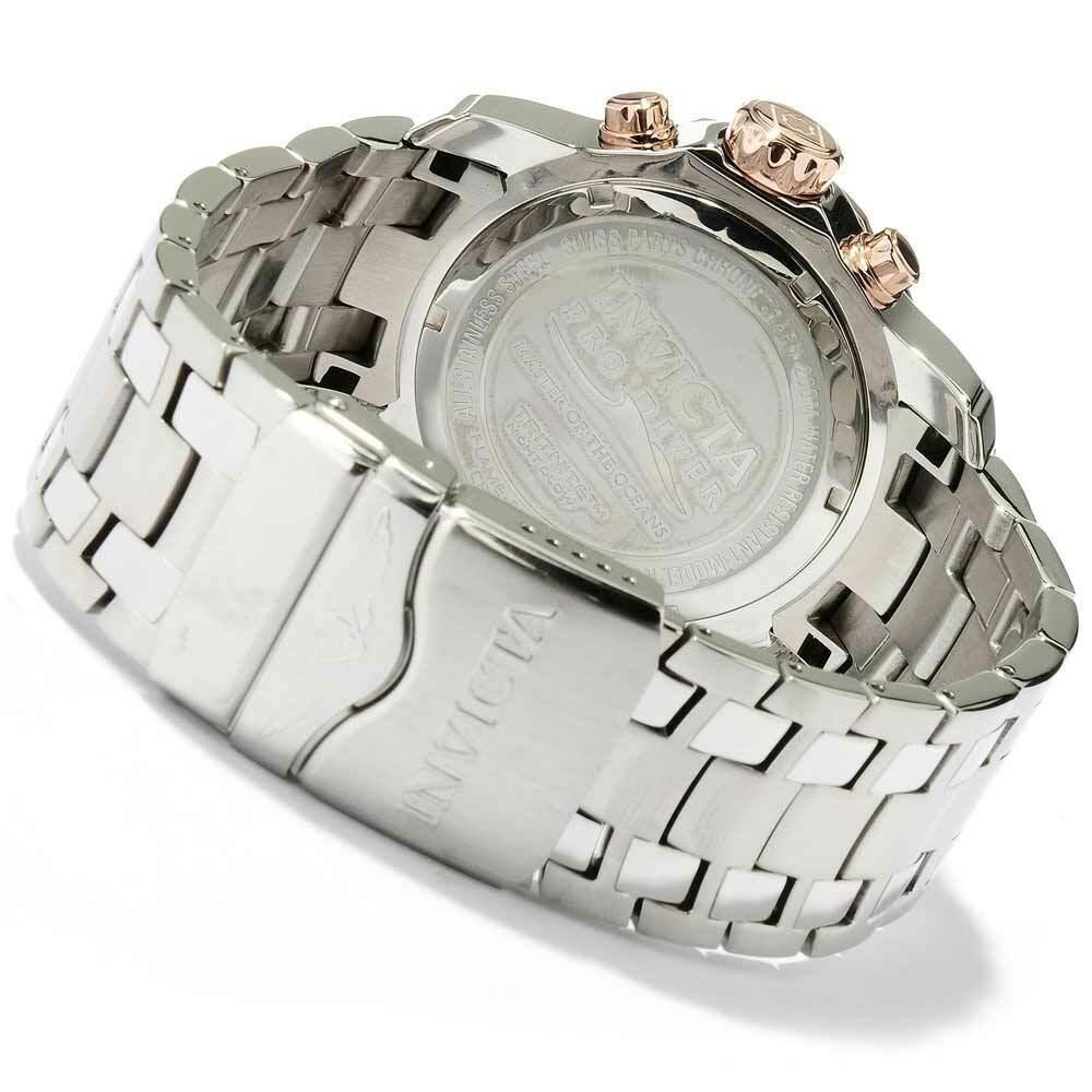 Invicta 80037 Men`s Pro Diver Chronograph Silver Dial Stainless Steel Watch - Silver Dial, Silver Band