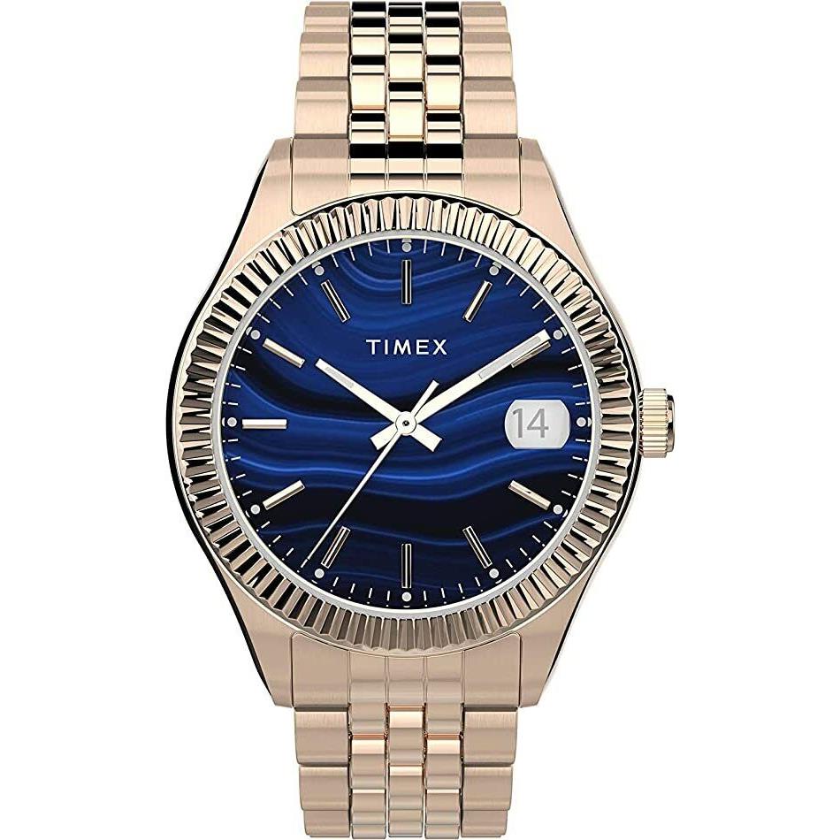 Timex Waterbury Sst Blue/rose Gold Ladies Watch TW2T87300