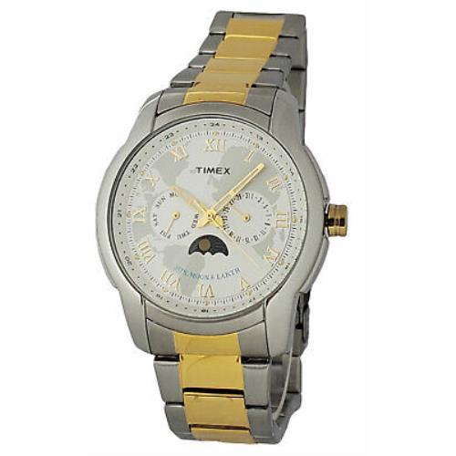 Timex TW2R56800 Multifunction Men`s Analog Watch Two-tone Steel Bracelet