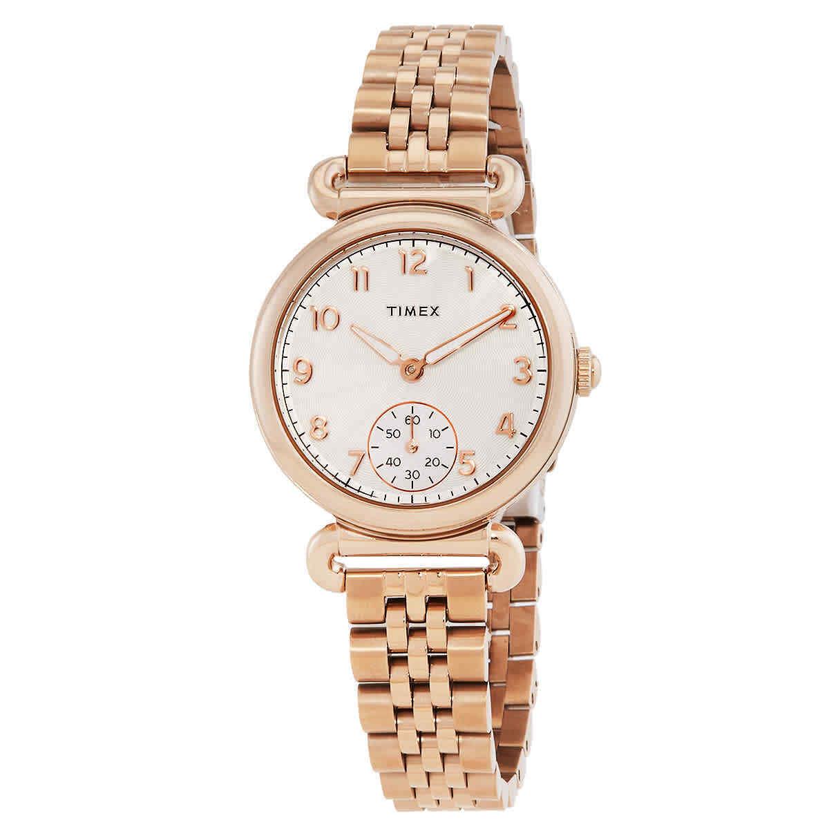 Timex Model 23 Quartz Ladies Watch TW2T88500 - Dial: pink / rosegold, Band: Rose Gold-tone, Bezel: Rose Gold-tone