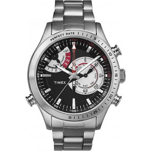 Timex TW2P73000 Men`s Intelligent Chronograph Timer Watch Steel Bracelet