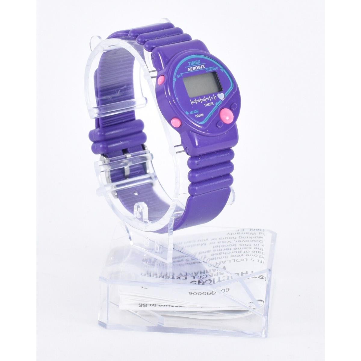 Timex 07321 Aerobix Vintage Digital Fitness Watch Ladies Purple Pink Nos D2