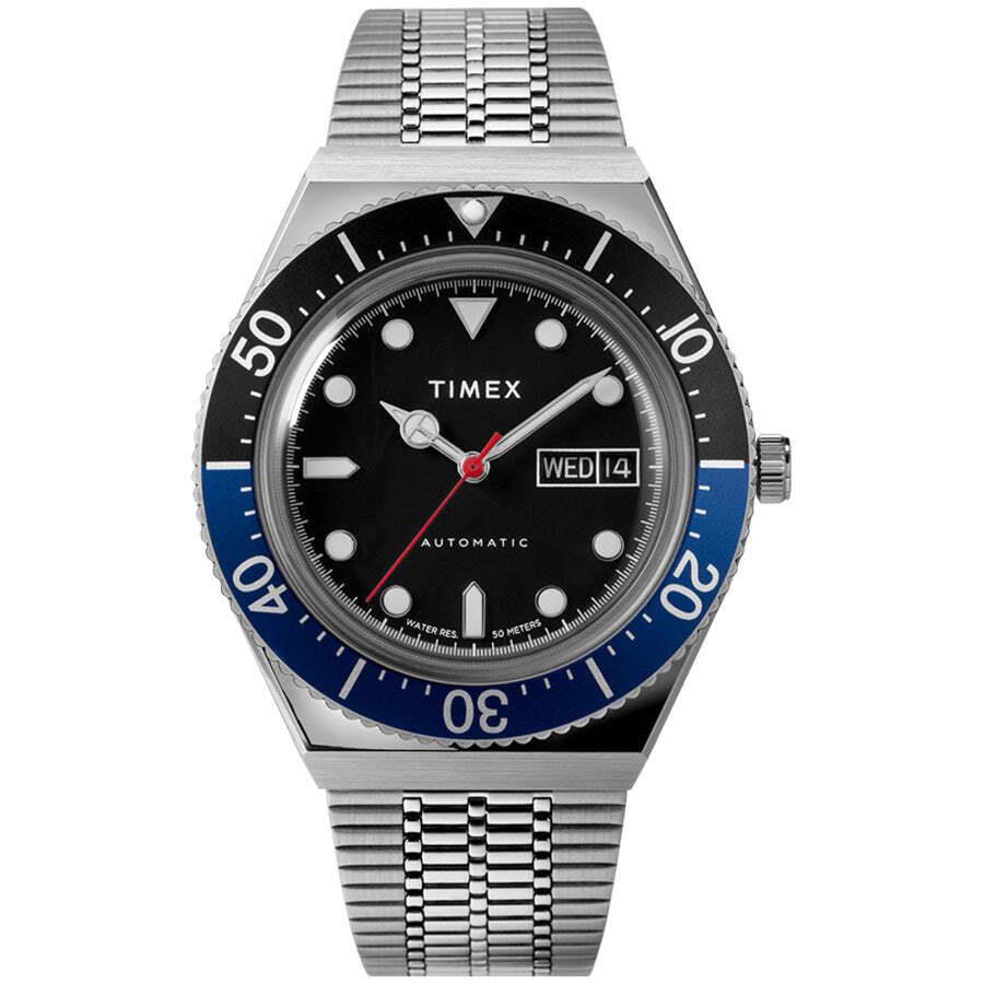 Timex M79 Automatic 40mm Silver Blue Black Watch