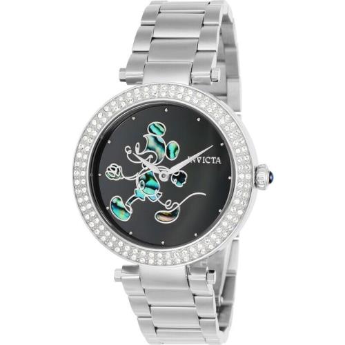 Invicta 38mm Women`s Disney Limi Edition Micky Mouse Silver Black SS Watch 23780