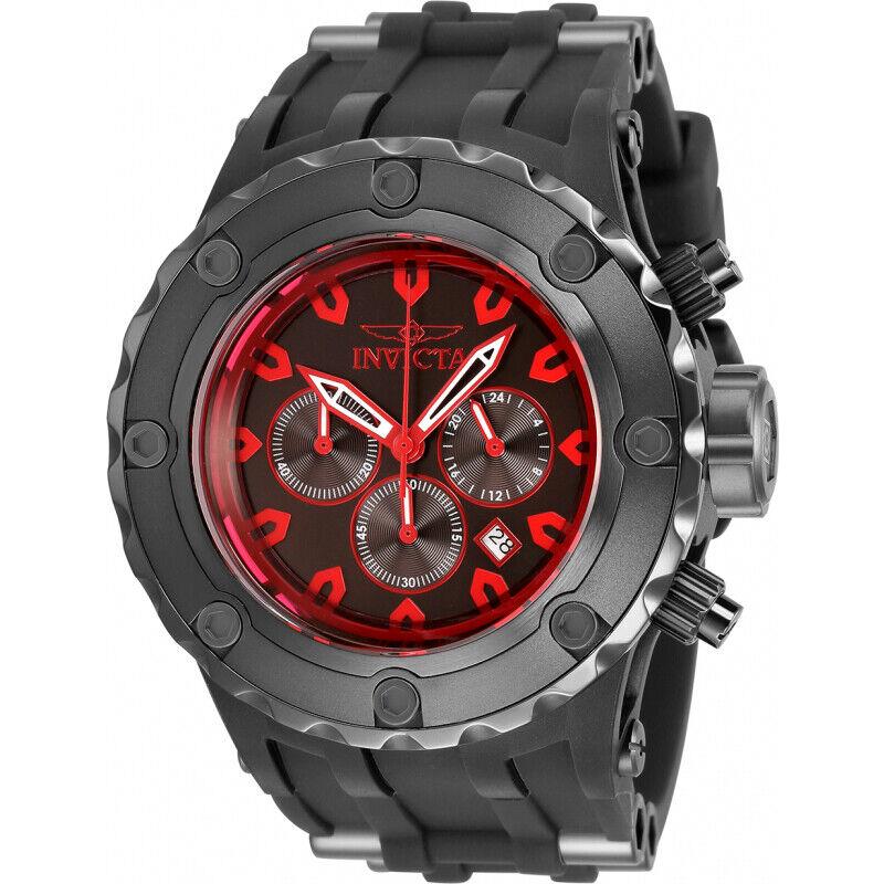 Invicta Men`s 52mm Subaqua Black Label Silicone Strap Chronograph Quartz Watch