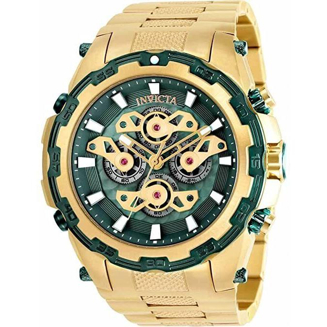 Invicta Specialty Chronograph Quartz Green Dial Golden Analog Men`s Watch 34230