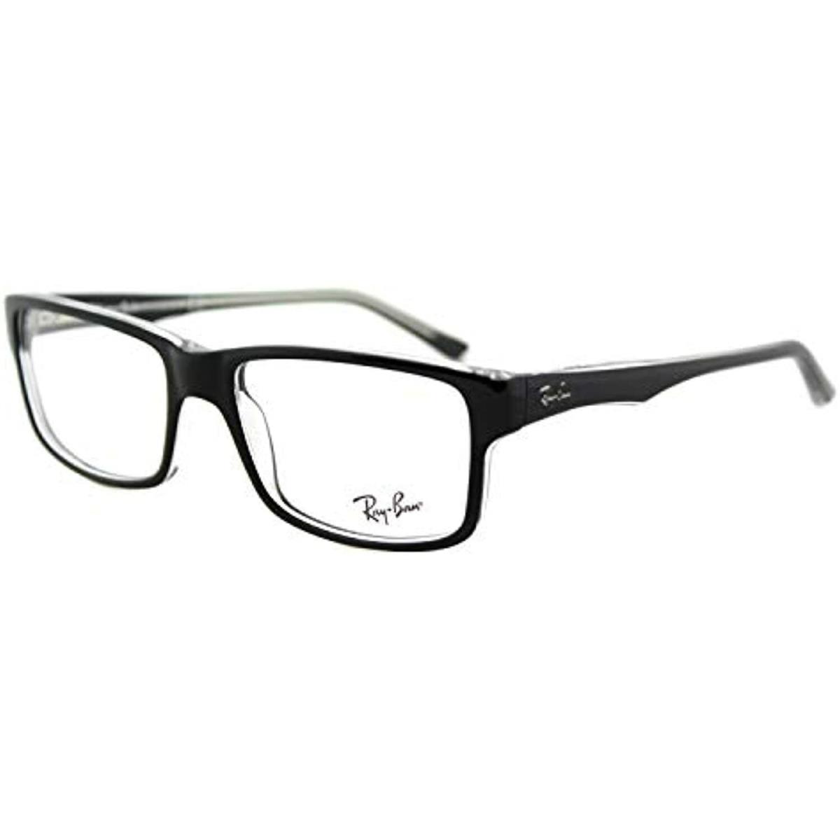 Ray-ban Men`s 5268 Square Eyeglasses Top Black Transparent 48 mm