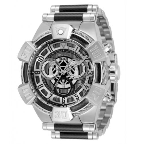 Invicta Shaq Bolt Men`s 52mm Silver Carbon Fiber Swiss Chronograph Watch 33676