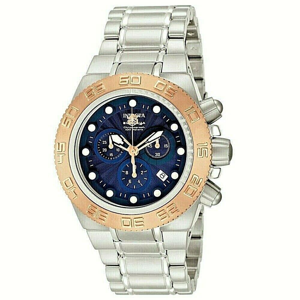Invicta Men s Watch Subaqua Sport Blue Dial Stainless Steel 10845 - Dial: Blue, Band: Silver, Bezel: Rose Gold