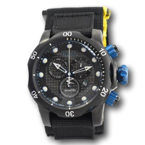 Invicta Reserve Venom Men`s 54mm Swiss Made Carbon Fiber Chronograph Watch 19484 - Black Dial, Black Band