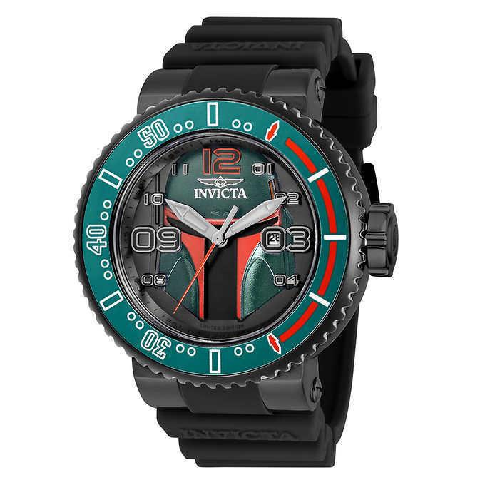 Invicta 27669 Star Wars Limited Edition Boba Fett Black Strap Men`s Watch 200 - Dial: Green, Red, Gunmetal, Band: Black