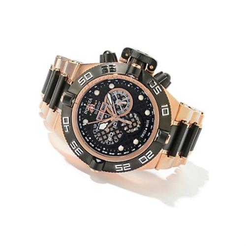 Invicta Men`s 6541 Subaqua Quartz Chronograph Black Rose Gold Dial Watch