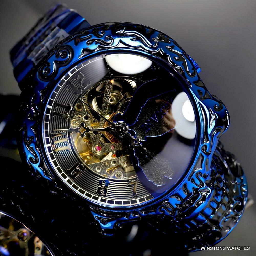 Invicta Artist Skull Automatic Skeletonized Blue Stainless Steel 50mm Watch