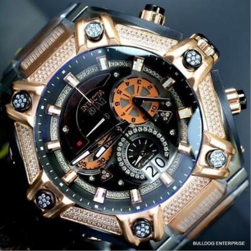 Invicta watch  - Black Face, Black Dial, Rose Gold Tone Band