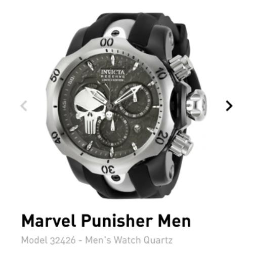Invicta Marvel Punisher Mens Watch 53.7MM Stainless Limited Edition 2/3000
