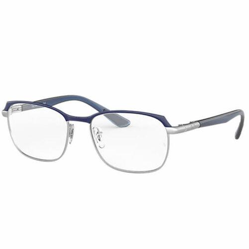 Ray-ban Unisex Eyeglasses Silver Top Blue Rectangle Full Rim Frame 6420 2978 52