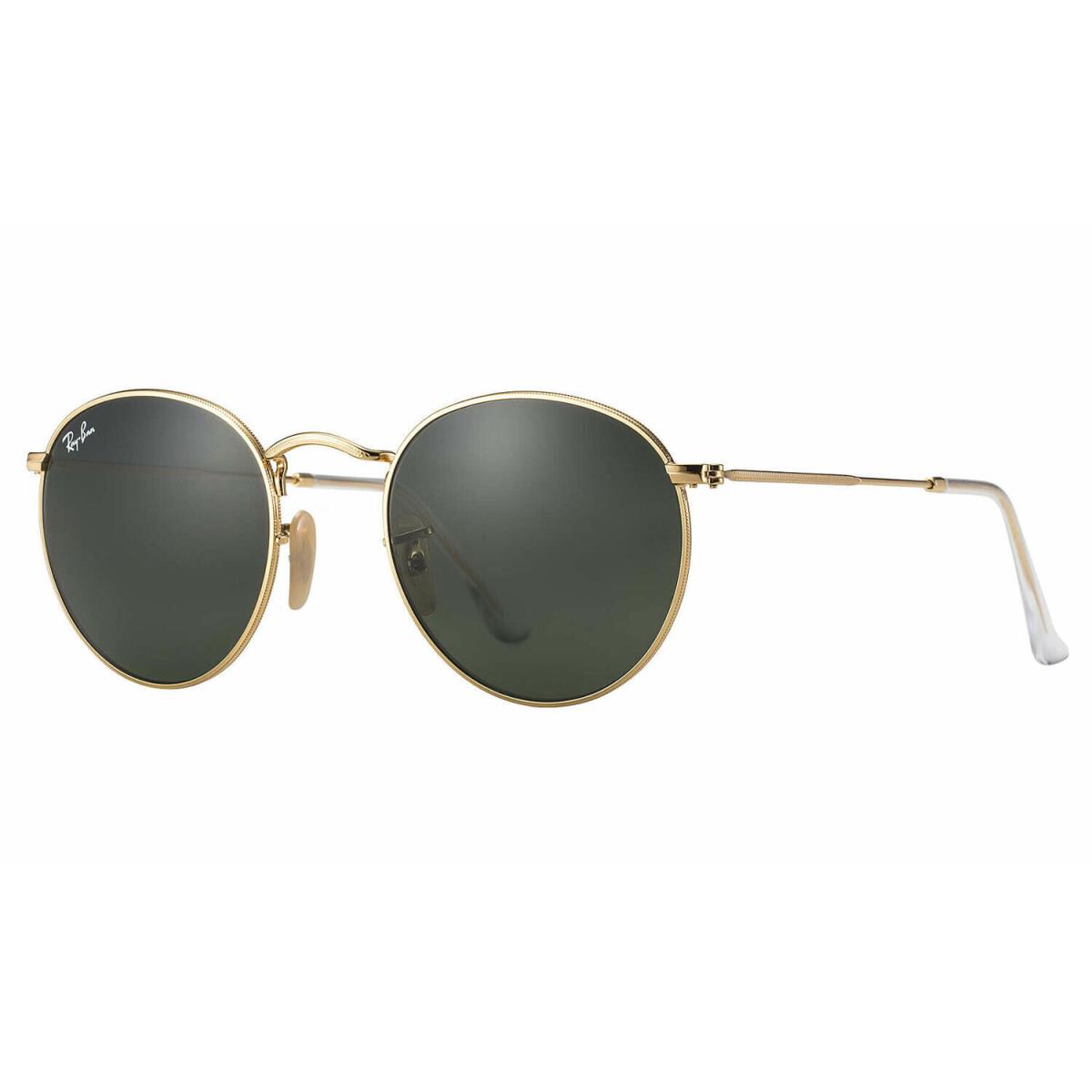 Ray-ban Gold Round Green Lens Sunglasses RB3447 001 53/ RB3447001-53