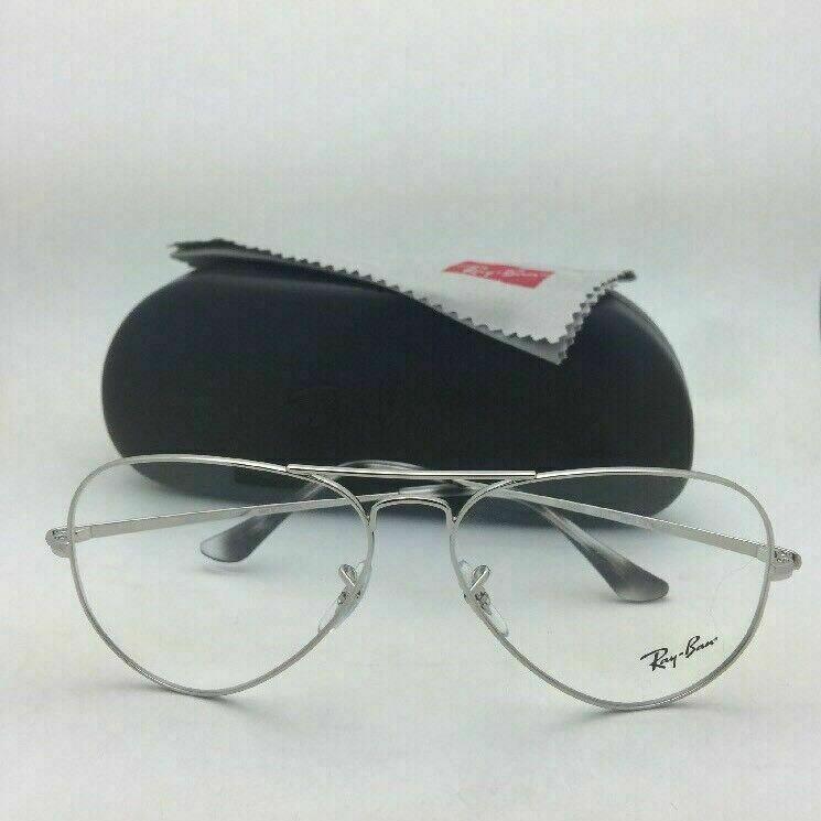 Ray-ban Classic Aviators Eyeglasses RB 6489 2538 58-14 Matte Silver Frames