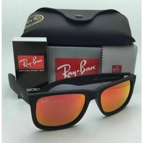 Ray-ban Sunglasses Justin RB 4165 622/6Q 54-16 Black Rubber Frame/red Mirr