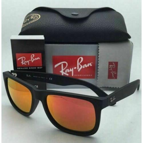 Ray-Ban sunglasses JUSTIN - Matte Black / Satin Black Frame, Green-Grey w/ Red Mirror Lens 8