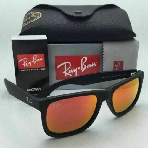 Ray-Ban sunglasses JUSTIN - Matte Black / Satin Black Frame, Green-Grey w/ Red Mirror Lens 10