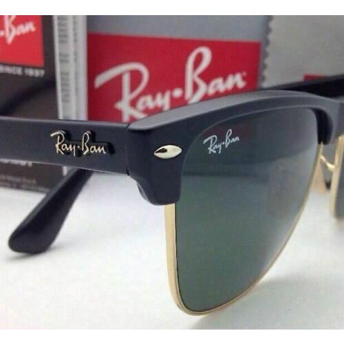 Ray-Ban sunglasses  - Demi-Shiny Black w/ Arista (gold) Frame, Crystal Green Lens 5
