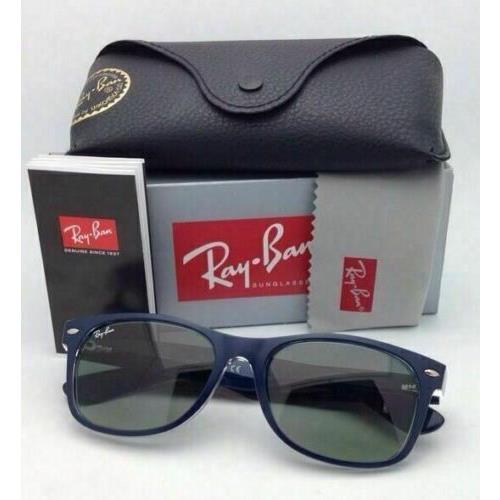 Ray-Ban sunglasses NEW WAYFARER - Top Matte Blue on Clear-Transparent Frame, Grey Gradient Lens 9