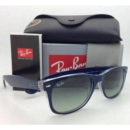 Ray-Ban sunglasses NEW WAYFARER - Top Matte Blue on Clear-Transparent Frame, Grey Gradient Lens 10
