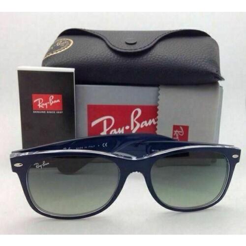 Ray-Ban sunglasses NEW WAYFARER - Top Matte Blue on Clear-Transparent Frame, Grey Gradient Lens 0