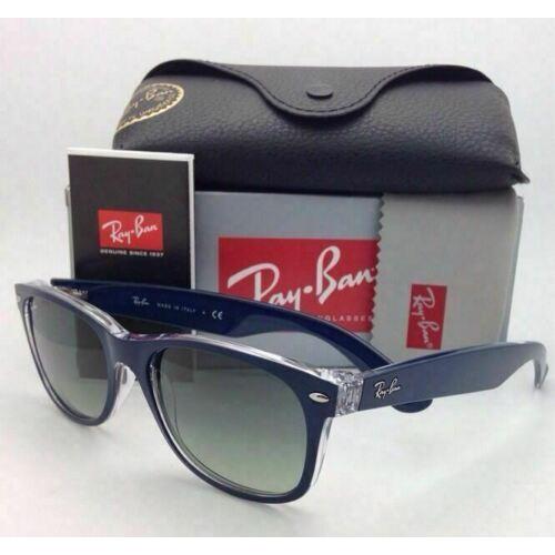 Ray-Ban sunglasses NEW WAYFARER - Top Matte Blue on Clear-Transparent Frame, Grey Gradient Lens 1