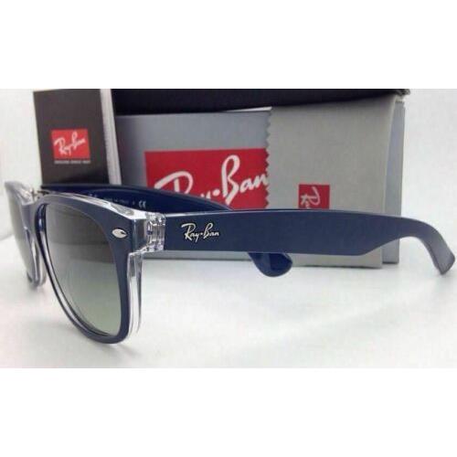 Ray-Ban sunglasses NEW WAYFARER - Top Matte Blue on Clear-Transparent Frame, Grey Gradient Lens 3