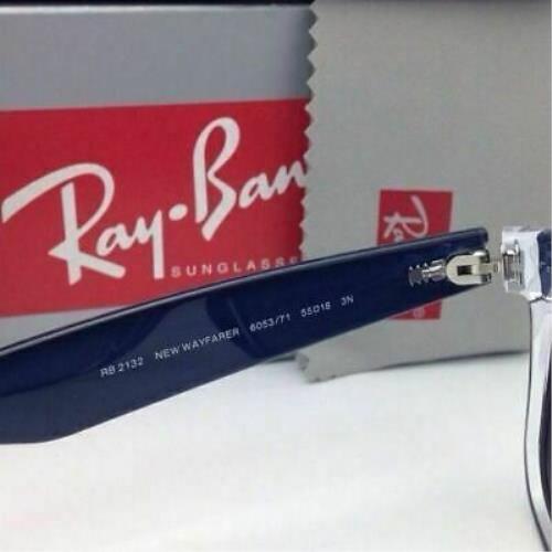 Ray-Ban sunglasses NEW WAYFARER - Top Matte Blue on Clear-Transparent Frame, Grey Gradient Lens 6