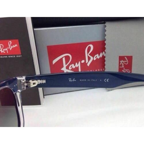 Ray-Ban sunglasses NEW WAYFARER - Top Matte Blue on Clear-Transparent Frame, Grey Gradient Lens 7