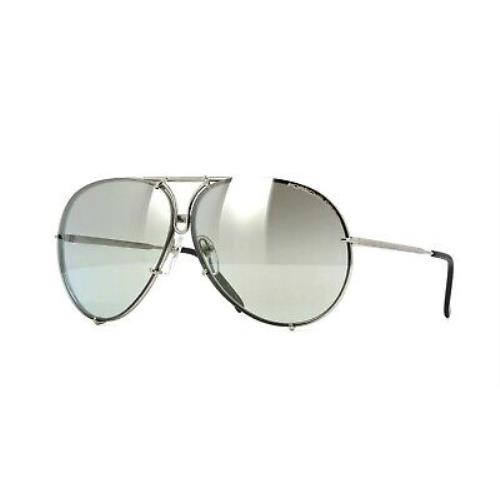 Porsche Design P8478 Titanium/grey Silver Mirror + Green Lenses B Sunglasses