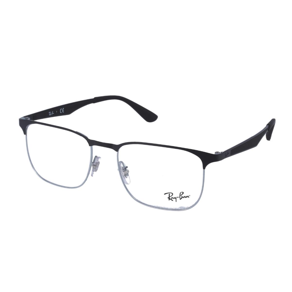 Ray-ban Eyeglasses RB 6363 2861 54-18 Black Silver Frames w/ Black Rubber