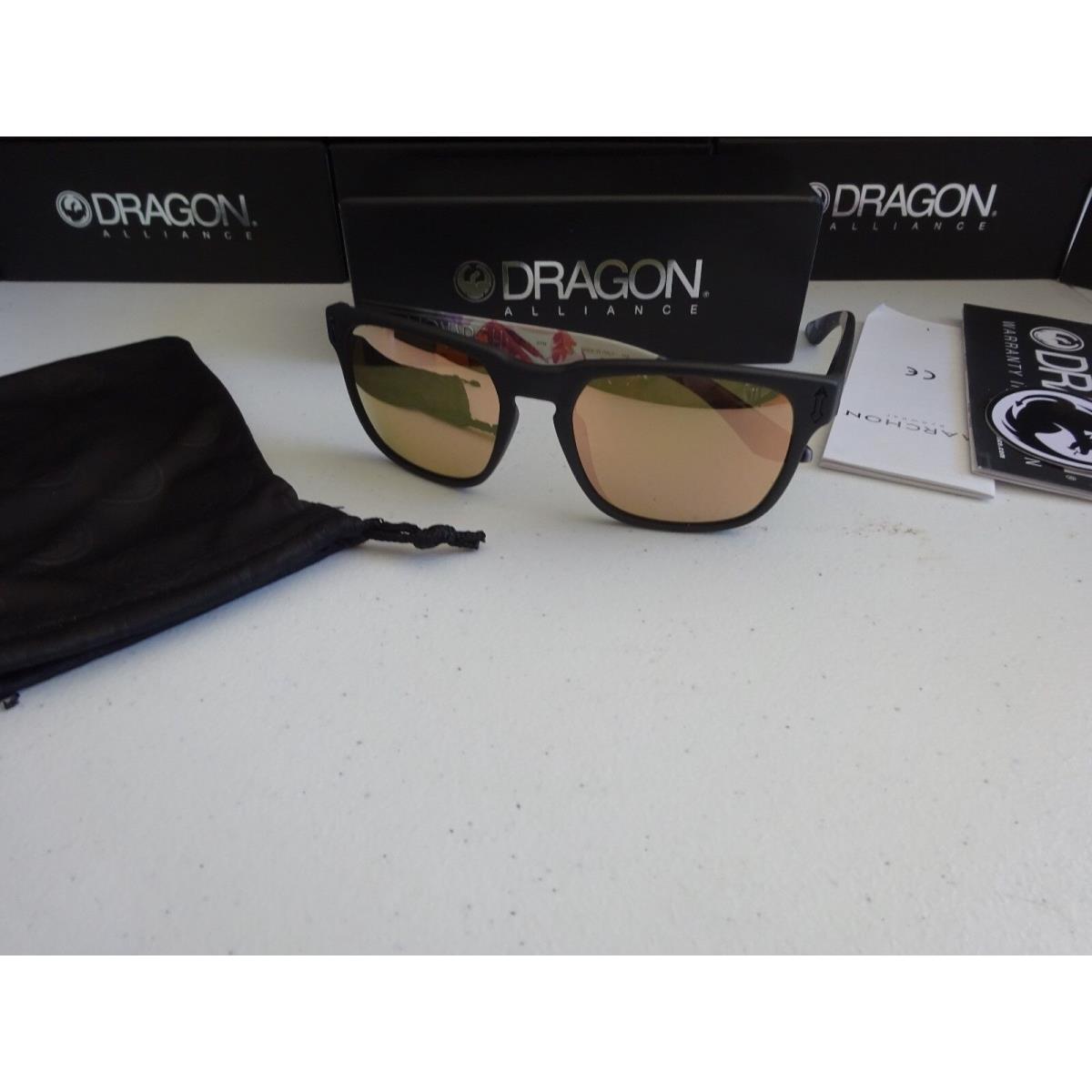 Dragon Monarch Asymbol Iuna Matte Black Rose Gold Sunglasses