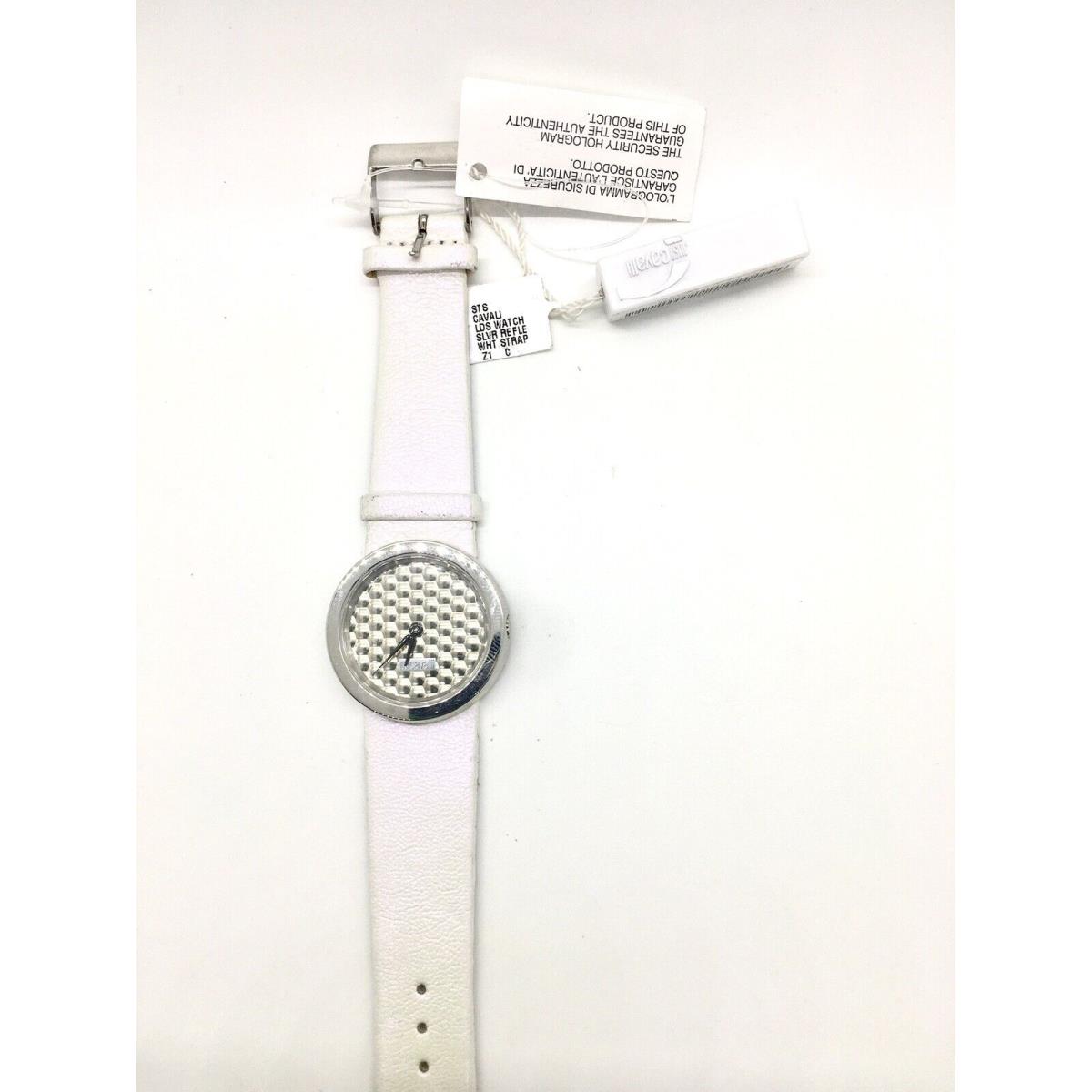 Just Cavalli Analog Silver Dial Women`s Watch - R725111571 w/ White/pink Band