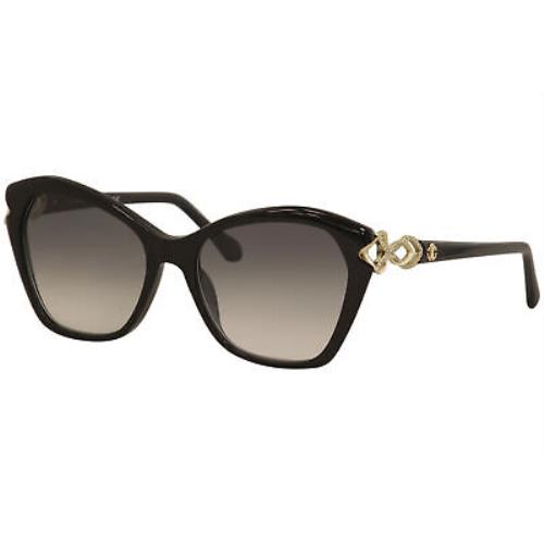 Roberto Cavalli Miniato RC1077 RC/1077 01B Black/gold Cat Eye Sunglasses 55mm