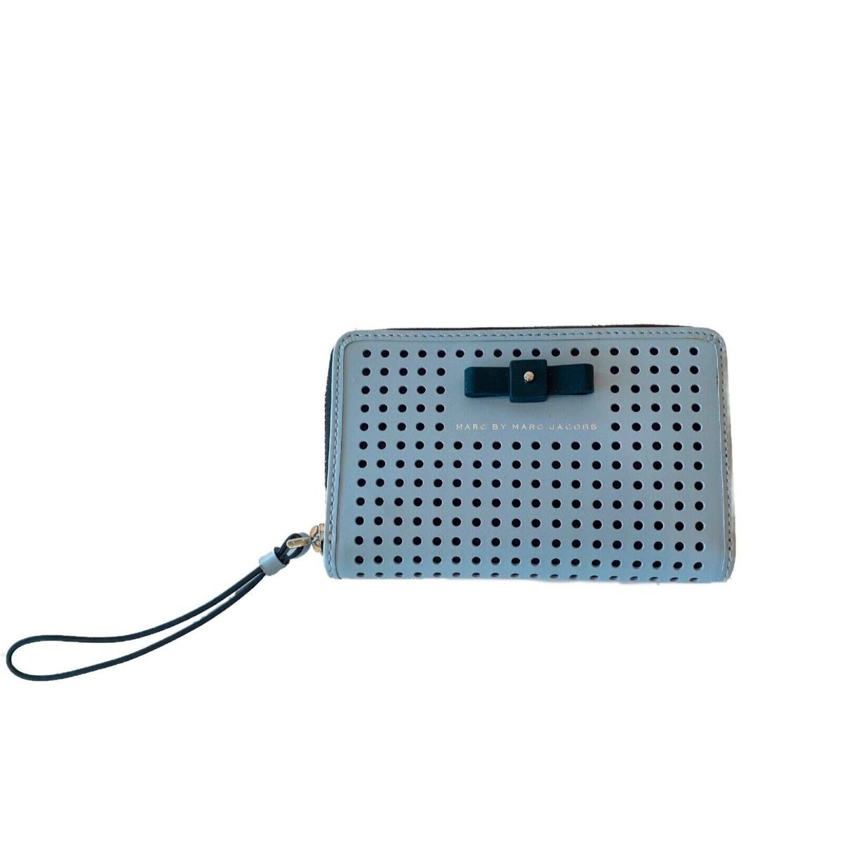 Marc by Marc Jacobs Sophisticato Bow Perf Wristlet Wallet in Faded Blue