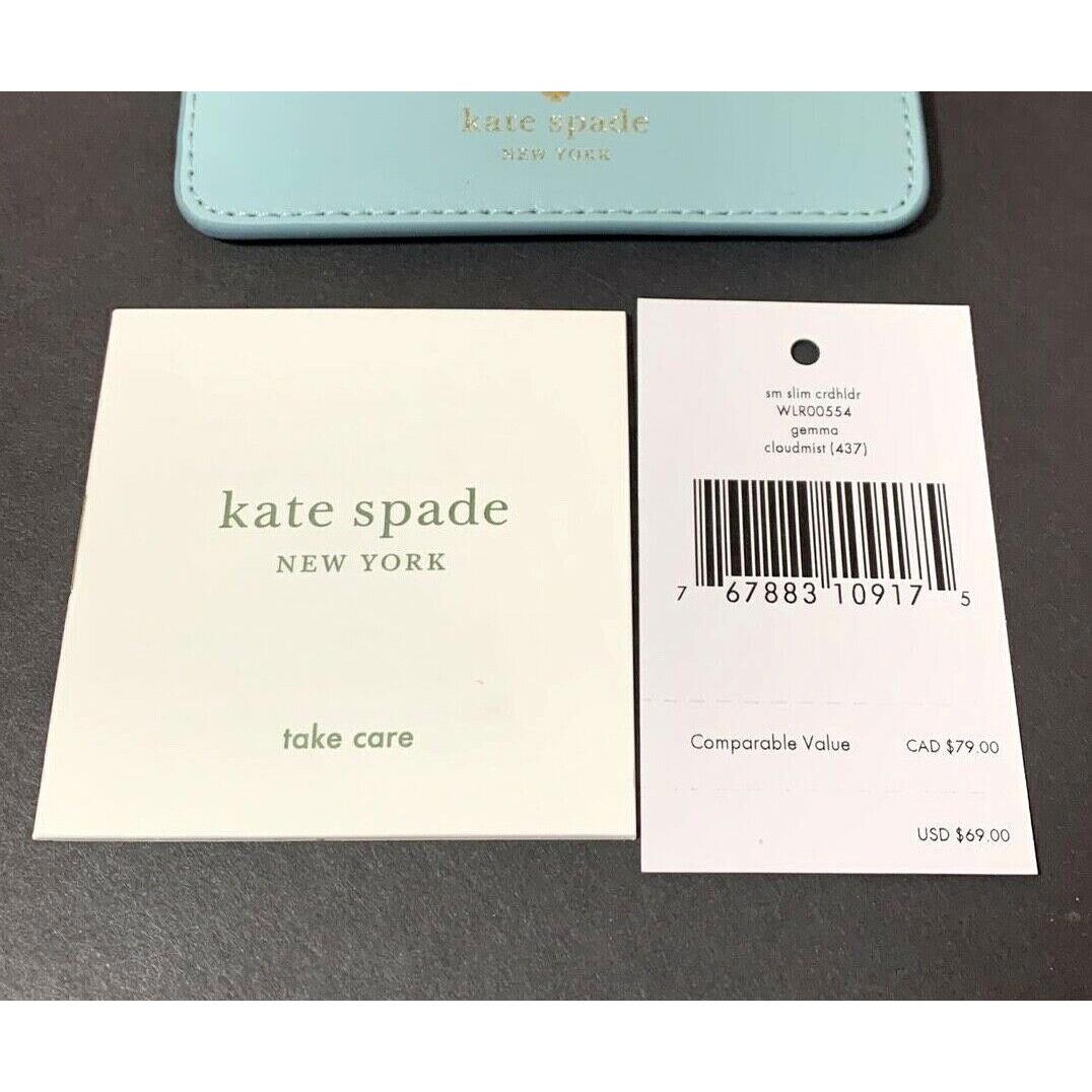 Kate+Spade+Gemma+Small+Slim+Card+Holder+Cloud+Mist+WLR00554 for sale online