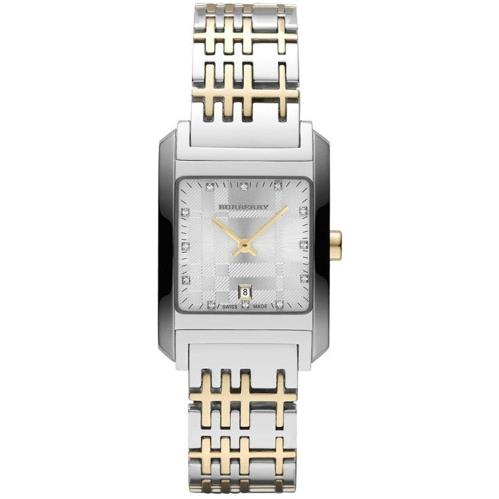 Burberry Gold+silver 2 Tone Diamond Markers Bracelet Lady`s Watch BU1584